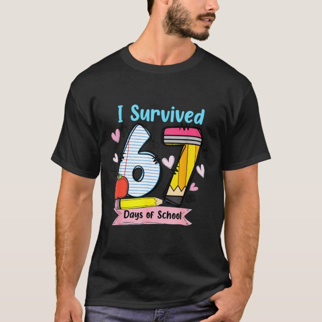 T-shirt I Survived 67 Days Of School, Funny Teachers Stude (Devant)