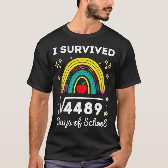 T-shirt I Survived 67 Square Root Days Of School Funny Mem (Devant)