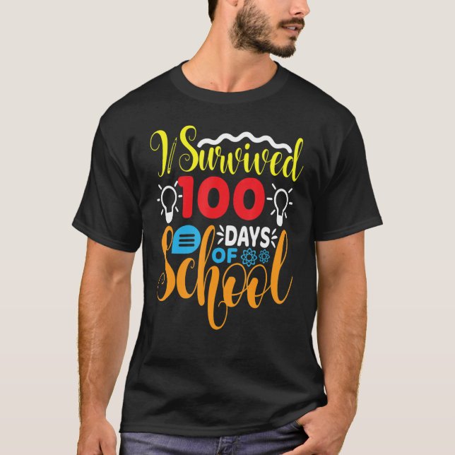 T-shirt I Survived First Days Of School Funny Student Teac (Devant)