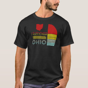 T-shirt I Survived Ohio map Mème en détresse rétro vintage