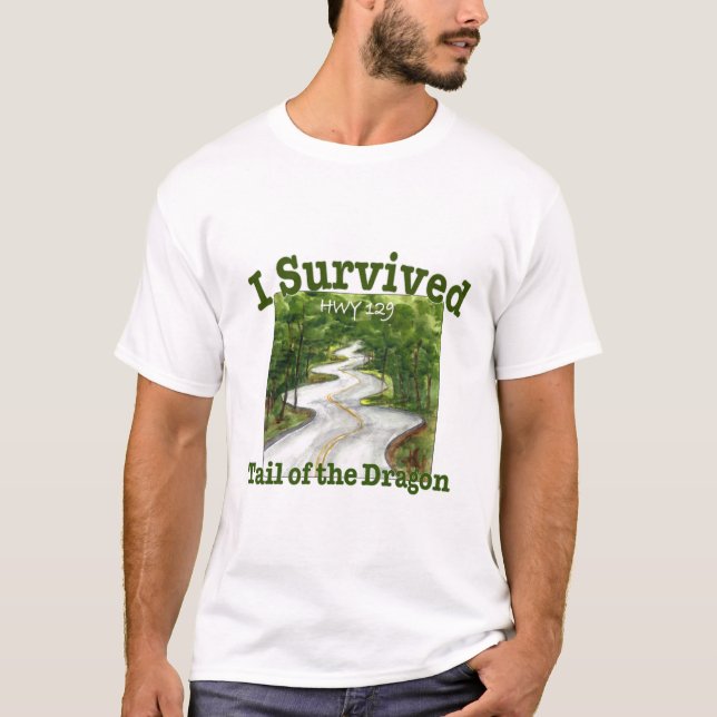 T-shirt I Survived Tail of the Dragon, Hwy 129 (Devant)