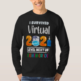 T-shirt I Survived Virtual 7th Grade 2020 2021 Level Up to