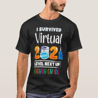 T-shirt I Survived Virtual 7th Grade 2020 2021 Level Up to