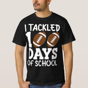 T-shirt I Tackled 100 Day Of School Football Boy 100th Day