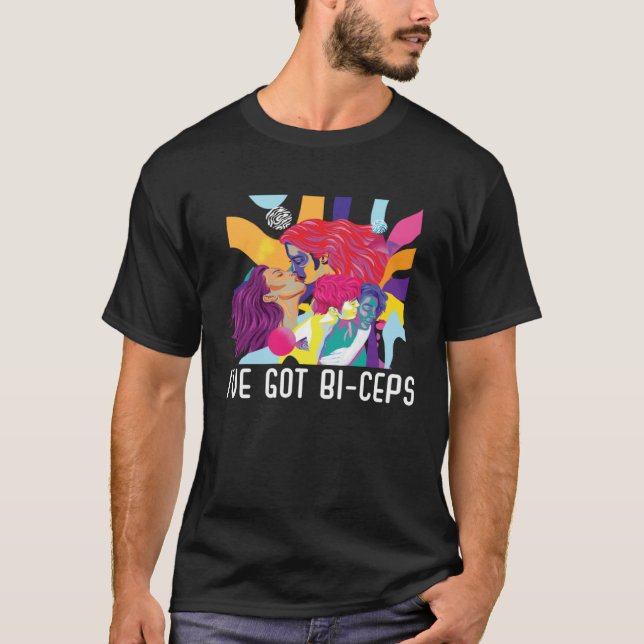 T-shirt I ve Got Bi Ceps Bisexual Pride Bodybuilder LGBTQ  (Devant)