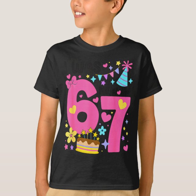 T-shirt I Was 6 Now I'm 7 Year Old Birthday 7th Kids Funny (Devant)