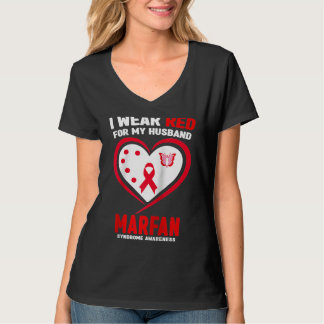 T-shirt I Wear Red for My Husband Marfan syndrome Awarenes