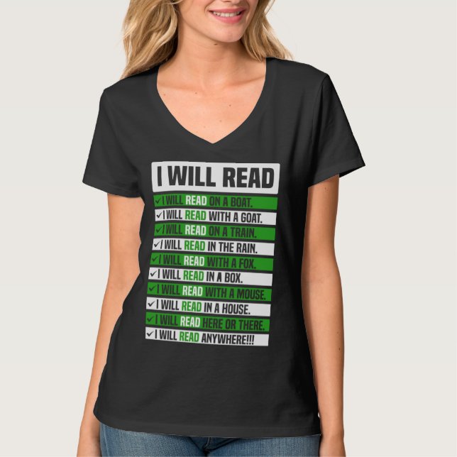 T-shirt I Will Read Books On A Boat & Everywhere Reading   (Devant)