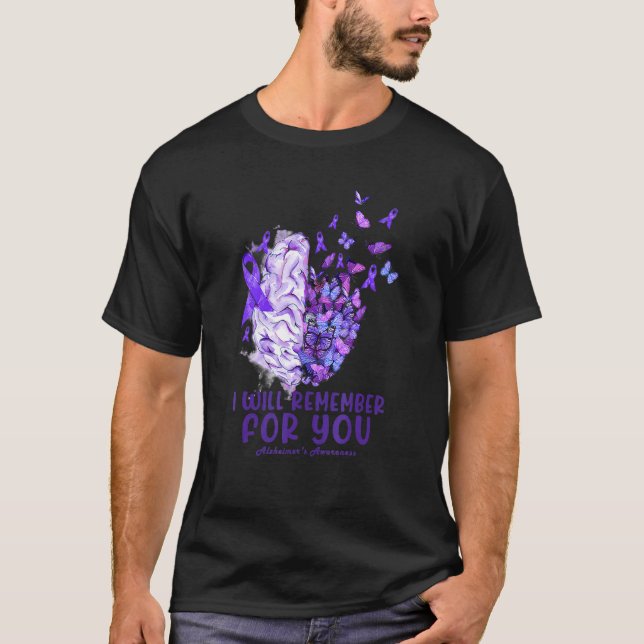 T-shirt I Will Remember For You Alzheimer's Awareness Brai (Devant)