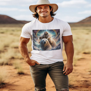 T-shirt (IA générée) Jésus sur un ours polaire