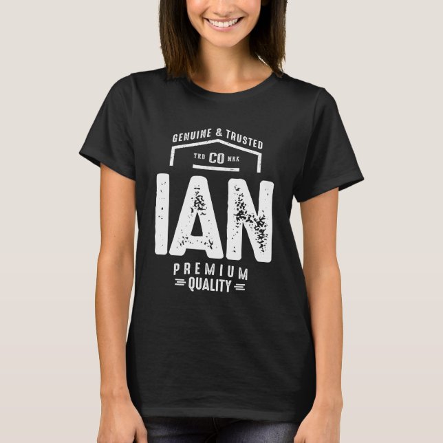 T-shirt Ian Nom personnalisé Cadeau Anniversaire (Devant)