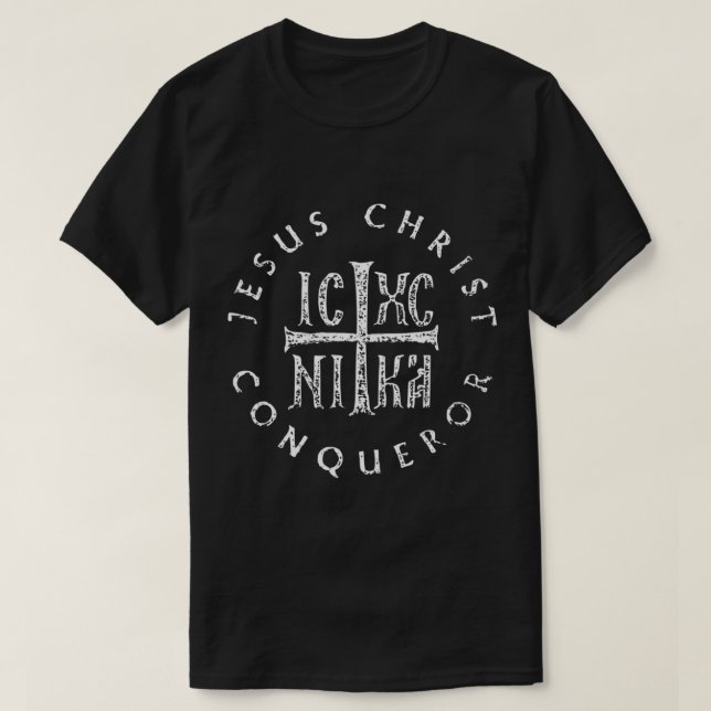 T-shirt IC XC NIKA Cross Christogram chrétien orthodoxe Je (Design devant)