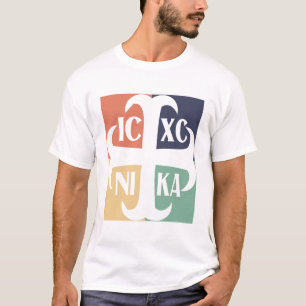 T-shirt IC XC NIKA Cross Coloré Christogram Retro Cadeau