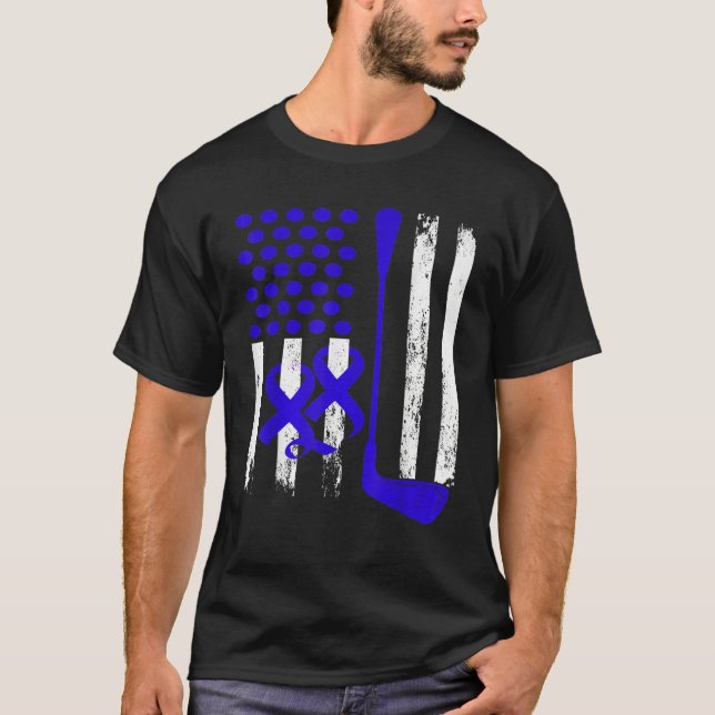 T-shirt Ice Hockey Blue USA Flag Diabetes Awareness Month  (Devant)