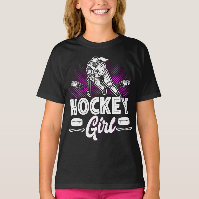 T-shirt Ice Hockey Girl Player Team (Devant)
