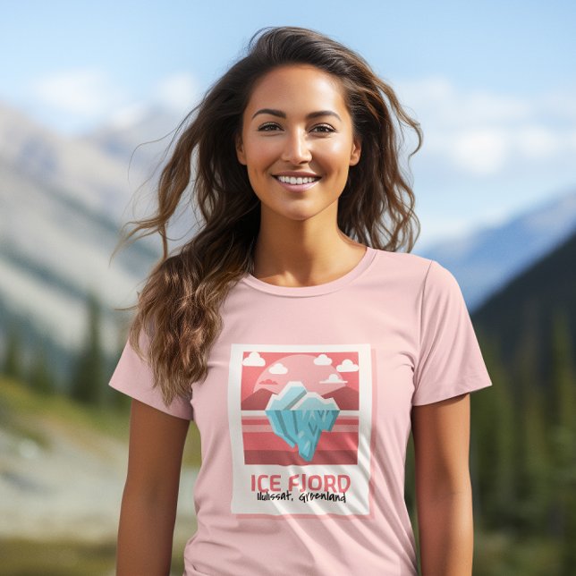 T-shirt Iceberg De Fjord De Glace En Ilulissat Rose, Groen (Créateur téléchargé)