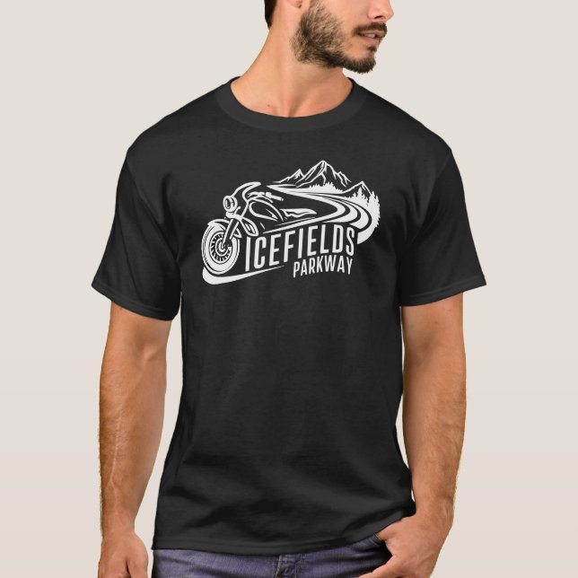 T-shirt Icefields Parcours Alberta Canada Motorcycle (Devant)