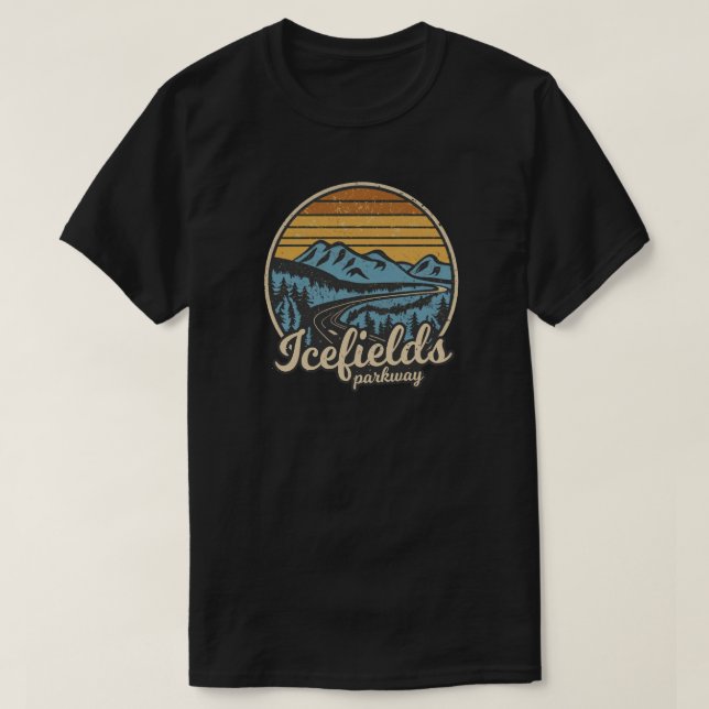 T-shirt Icefields Parcours Alberta Canada Retro (Design devant)