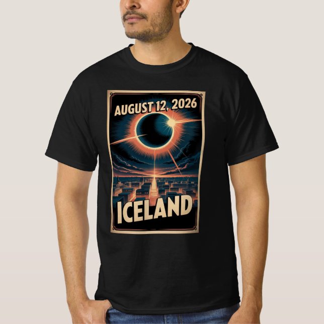 T-shirt Iceland Solar Eclipse 2026 Shirt Reykjavik Group (Devant)