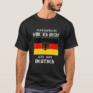 T-shirt Ich Bin Deutsch Funny Langue Allemande Allemagne