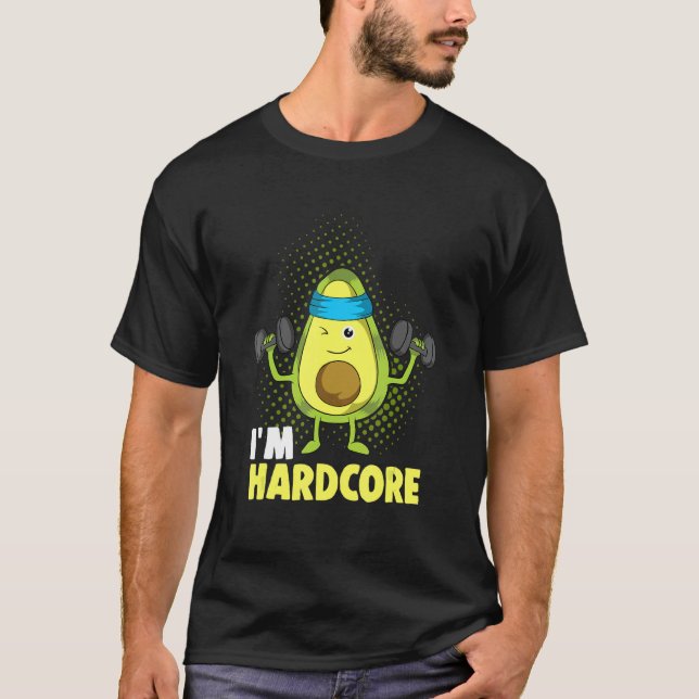T-shirt Ich Bin Hardcore Avocado Fitness Dumbbells (Devant)