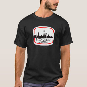 T-shirt Ich Liebe München Tee Cool Munich Skyline Graphiqu