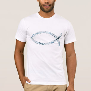 T-shirt Ichthus - symbole chrétien de poissons - texte