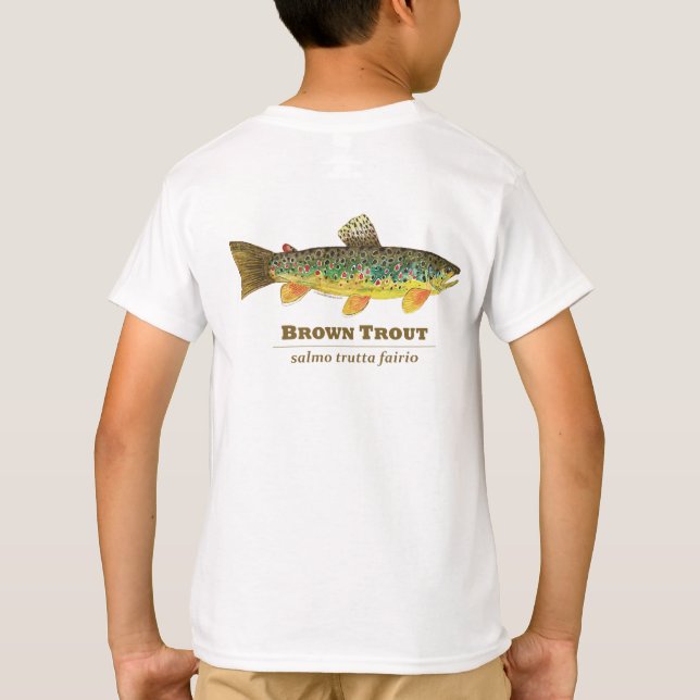 T-shirt Ichthyologie latine de la truite Brown (Dos)