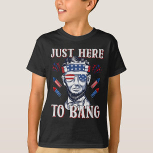 T-shirt Ici À Bang Abraham Lincoln 4 juillet Feux D'Artifi
