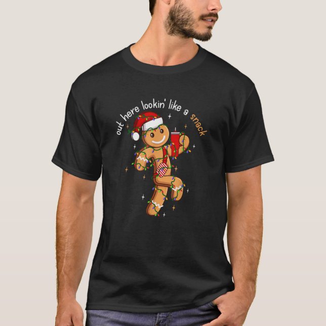 T-shirt Ici dehors, ressemblant à un snack Lumière de Noël (Devant)
