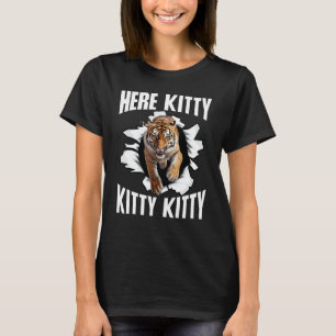 T-shirt Ici Kitty Kitty Kitty Grand Amateur De Chat Qui Bo
