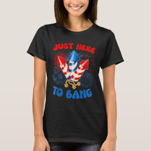 T-shirt Ici pour claquer drôle du 4 juillet drapeau améric