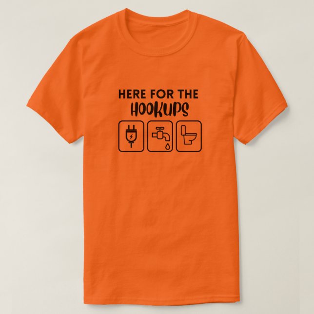 T-shirt Ici pour la chemise de crochets (Design devant)