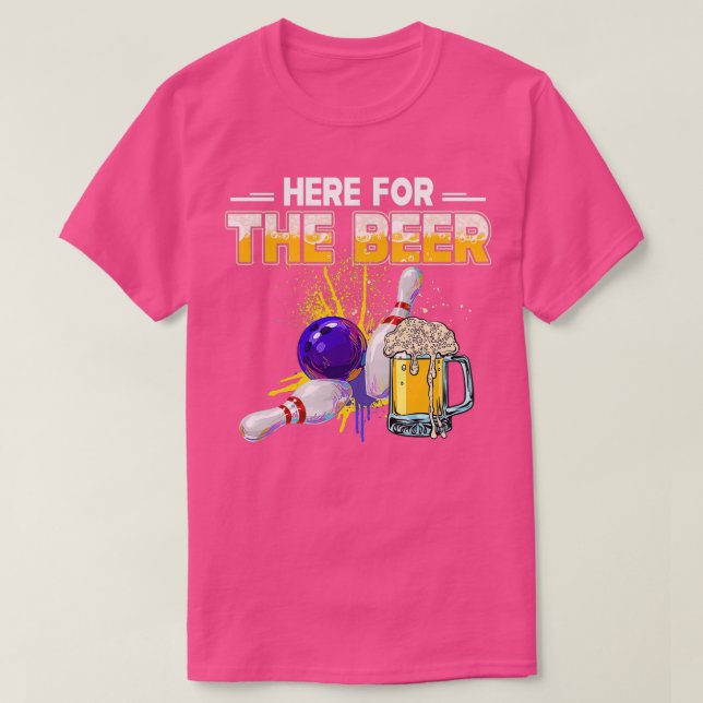 T-shirt Ici Pour Le Hobby De Bière Bowling À Boire T (Design devant)