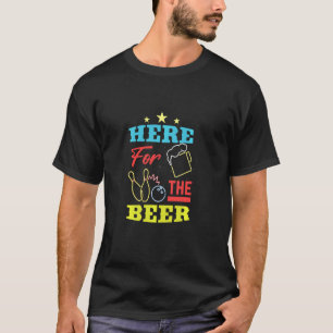 T-shirt Ici Pour L'Équipe De Bière Bowling