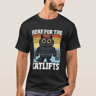 T-shirt Ici pour les relevés de chat Drôle de gym Traction
