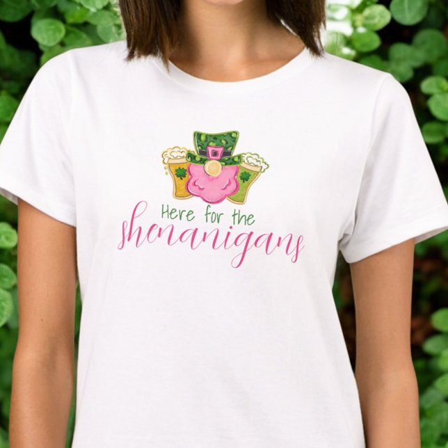 T-shirt Ici pour les Shenanigans St patrick rose (Créateur téléchargé)