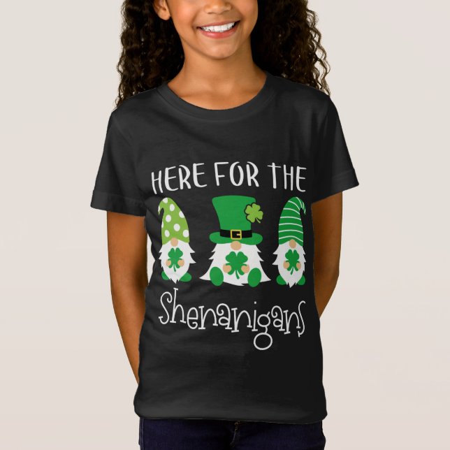 T-Shirt Ici Pour Les Shenanigans St Patrick's Day Gnome (Devant)