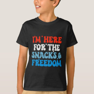 T-shirt Ici Pour Les Snacks Et Liberté 4 juillet Garçons G