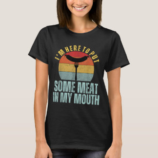 T-shirt Ici pour mettre de l'humour barbecue de viande dan