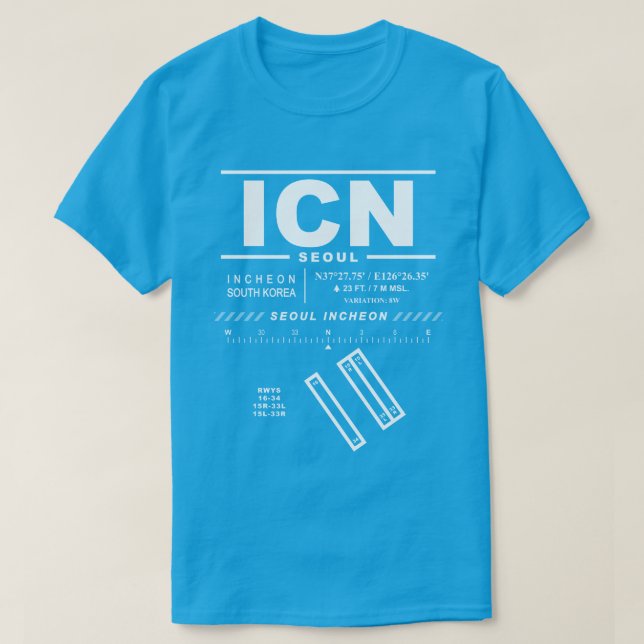 T-shirt ICN de l'aéroport international de Séoul-I (Design devant)