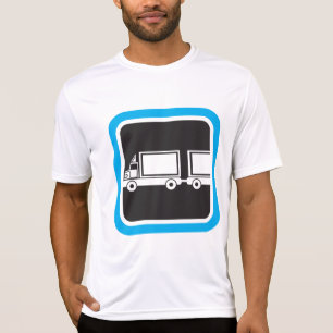 T-shirt Icône bleue de semi-remorque et remorque
