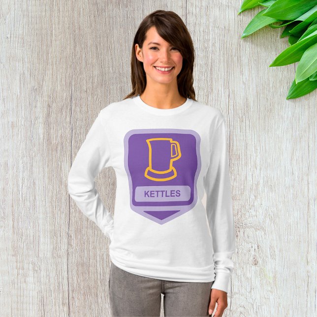 T-shirt Icône de bouilloires violettes et jaunes modernes (Créateur téléchargé)