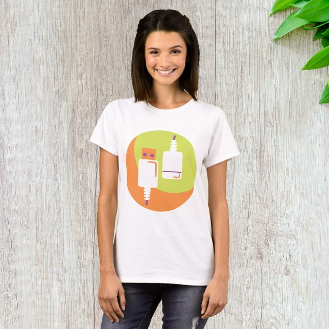 T-shirt Icône de prise USB (Créateur téléchargé)