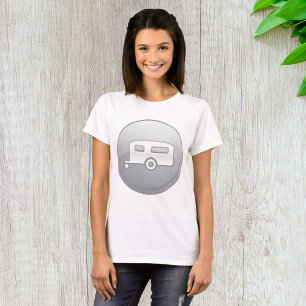 T-shirt Icône de remorque de campeur argenté RV minimalist