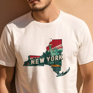 T-shirt Icône de voyage rétro graphique de New York iconiq