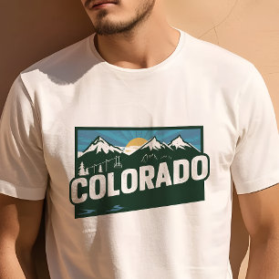 T-shirt Icône de voyage rétro graphique du Colorado iconiq