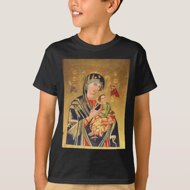 T-shirt Icône orthodoxe russe - Vierge Marie et bébé Jésus (Devant)