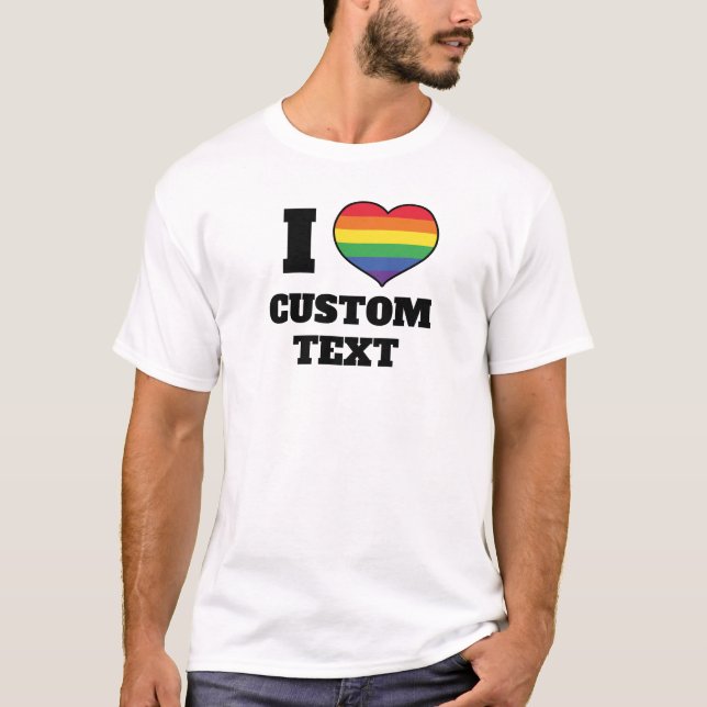 T-shirt Icône Plat Coeur arc-en-ciel (Devant)