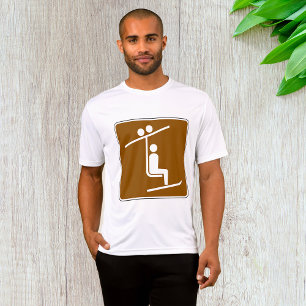 T-shirt Icône Symbole De Télésiège Sports D'Hiver Rustique